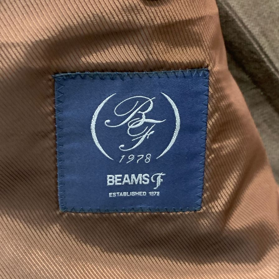 美品◆ビームス  Fオリジナル リネン ダブルブレスト ジャケット メンズ サイズ 46 ブラウン系 BEAMS 【AFB23】