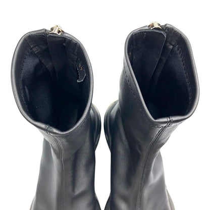 ジバンシー ジップ ブーツ バックジップ ゴム底 レディース サイズ37 ブラック GIVENCHY 約23.5cm【AFC1】