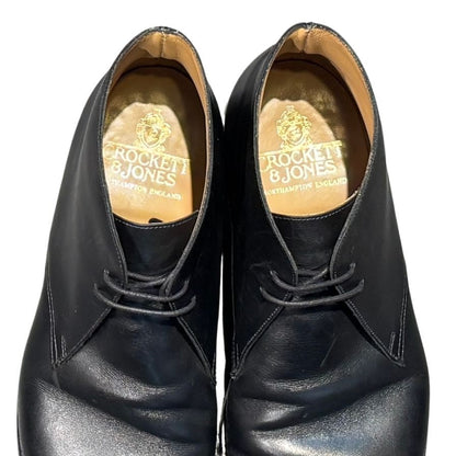 クロケット&ジョーンズ レザーブーツ チャッカ テットベリー ブラック サイズUK9E CROCKETT&JONES ブーツ 約27.5cm【LA】【中古】