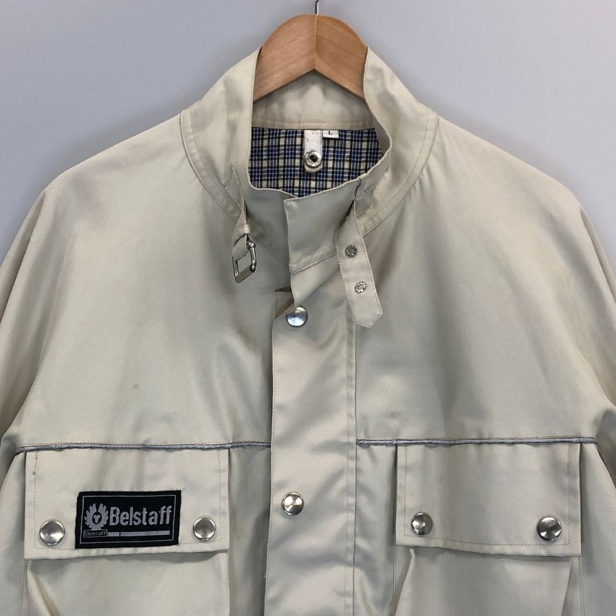 美品◆ベルスタッフ モーターサイクルジャケット ナイロン ベージュ メンズ サイズL Belstaff 【AFB1】