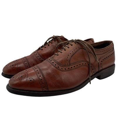 アレンエドモンズ レザーシューズ セミブローグ グレインレザー ライトブラウン メンズ サイズUS8D ALLEN EDMONDS 約26.0cm【YB6】
