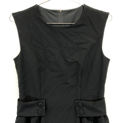 美品◆フォクシーニューヨーク ワンピース タンクフラワー ノースリーブ 29380 ブラック レディース サイズ40 FOXEY NEW YORK 【AFB14】