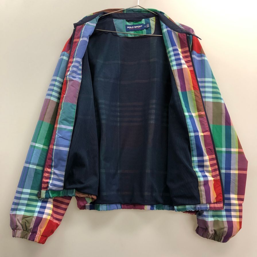 中古◆ラルフローレン ポロスポーツ 国内正規 スイングトップ マドラスチェック ブルゾン メンズ サイズM マルチカラー  RALPH LAUREN POLO SPORTS 【AFB34】