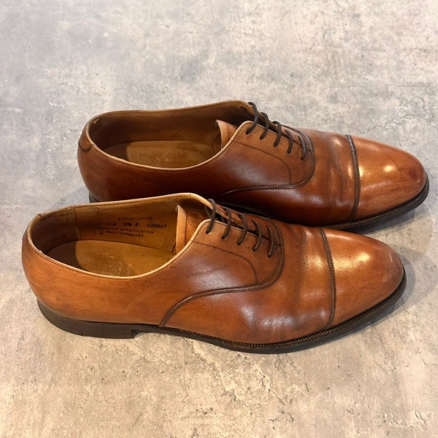 クロケット&ジョーンズ ストレートチップ コノート 236ラスト ブラウン サイズUK6.5F メンズ CROCKETT&JONES ビジネスシューズ 約25.0cm【LA】【中古】