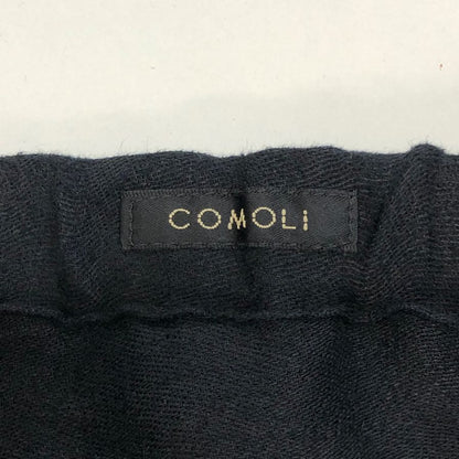 コモリ 25SS リネン サテン ドローストリングパンツ ブラック メンズ サイズ2 B01-03019 COMOLI 【AFB39】