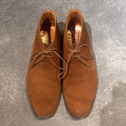 クロケット&ジョーンズ チャッカブーツ チャートシー スエード ブラウン メンズ サイズUK5.5E 224ラスト CROCKETT&JONES ブーツ 約24.0cm【LA】【中古】