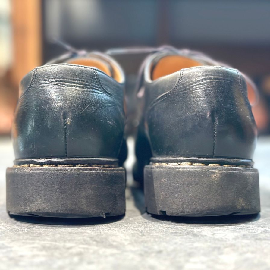 パラブーツ レザーシューズ シャンボード Uチップ ノワール ブラック サイズUK6.5 Paraboot ビジネスシューズ 約25.0cm【LA】【中古】
