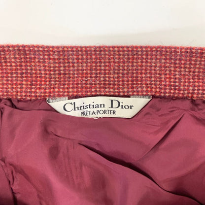 クリスチャンディオール スカート ウール ロング ツイード オレンジ系 レディース サイズ表記無 Christian Dior PRET A PORTER【AFB23】