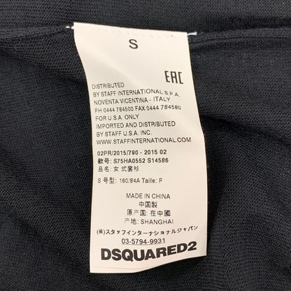 極美品◆ディースクエアード ロング丈トップス カーディガン ゴールドジップ レディース サイズS ブラック Dsquared2 【AFB14】