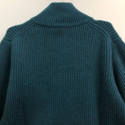 新品同様◆キャッシュ＆バルバ モンゴリアン カシミヤ ドライバー ニット ジャケット ダブルジップ OMCSW004 グリーン サイズ1 Cash & Barba 【AFB6】