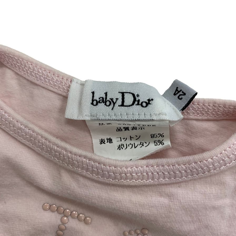 中古◆ベイビー ディオール Tシャツ サイズ2A ピンク ベビー  baby Dior 【AFB25】