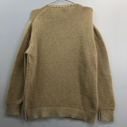 美品◆エルメネジルドゼニア ニットセーター カシミヤ100% クルーネック ベージュ系 サイズ50 メンズ Ermenegildo Zegna 【AFB41】