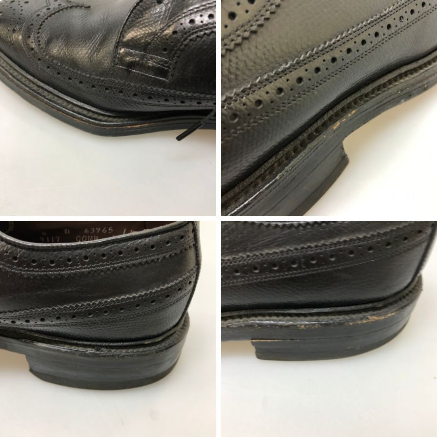 アレンエドモンズ レザーシューズ ロングウィング グレインレザー ブラック メンズ サイズUS8D Allen Edmonds 約26.0cm【TMP1】