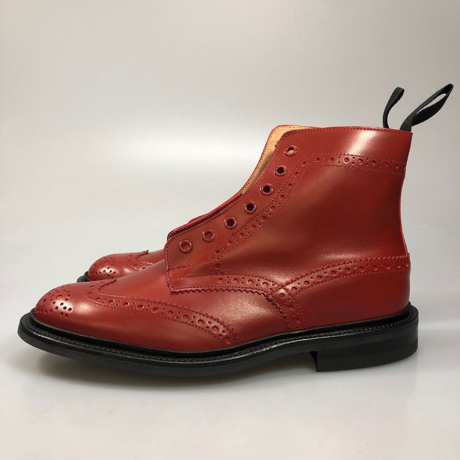 トリッカーズ ストウ 5634 ウィングチップ メンズ サイズ 7ハーフ レッド Tricker’ｓ ブーツ 約26.0cm【LA】【中古】