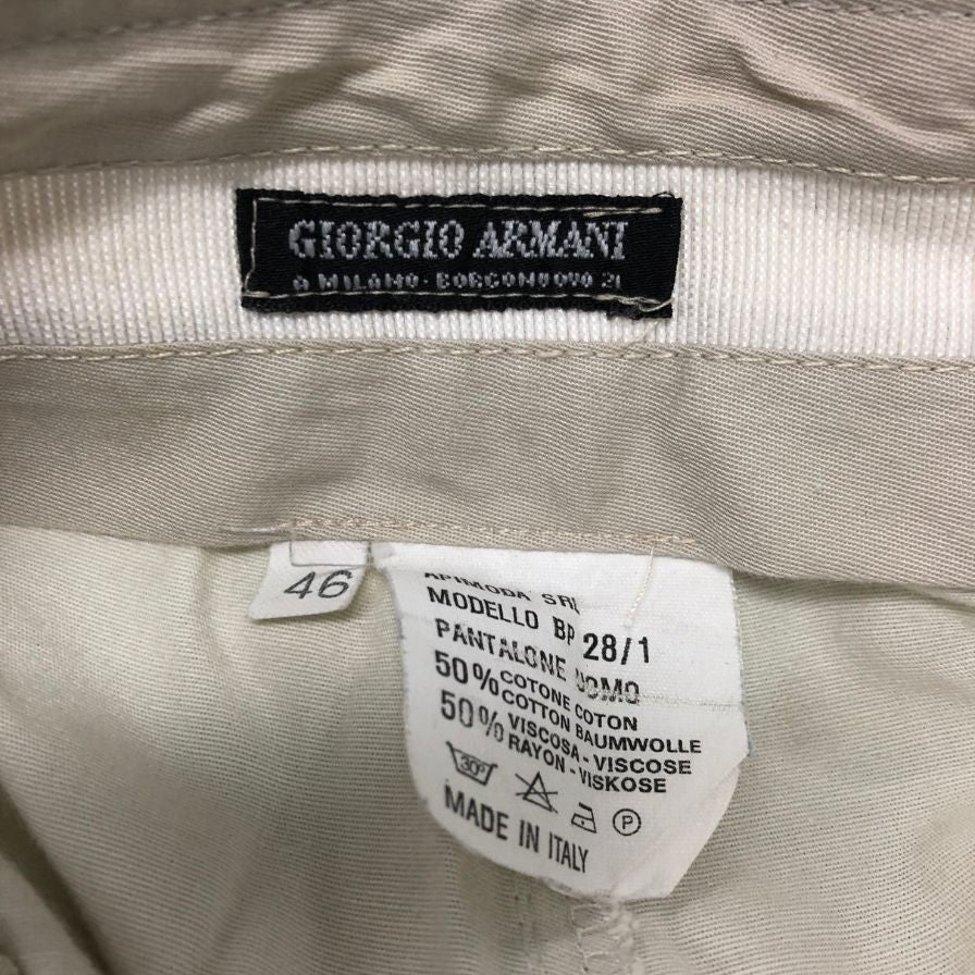 ジョルジオアルマーニ テーパードパンツ ホワイト メンズ サイズ46 GIORGIO ARMANI 【AFB29】