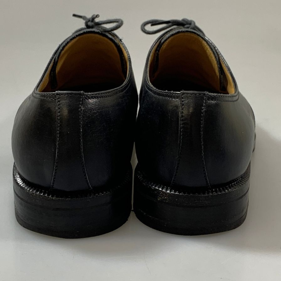 モレスキー レザーシューズ 33221 Vフロント プレーントゥ カーフ ブラック サイズUK8.5 メンズ MORESCHI 約26.5cm【PTM1】