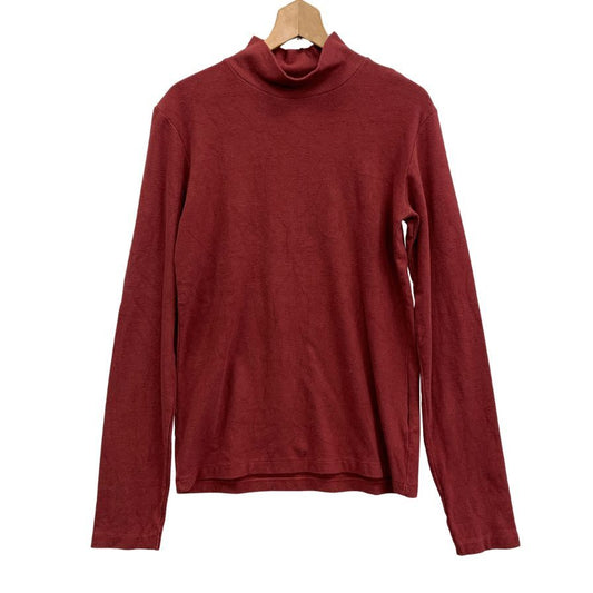 美品◆ダブルアールエル ラルフローレン 90S 三ツ星タグ モックネックニット レッド サイズM RRL RALPH LAUREN 【AFB52】