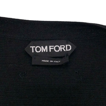 中古◆トムフォード ワンピース フロントハーフジップ ウエスト紐あしらい ウール100% レディース サイズM ブラック TOMFORD 【AFB46】