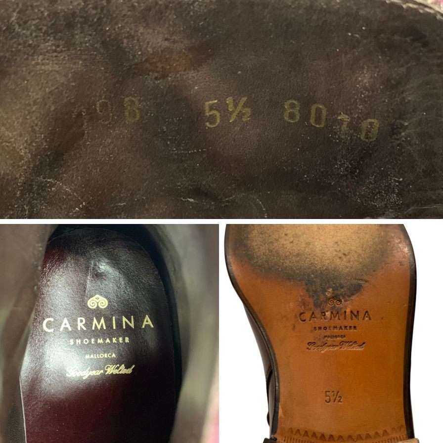 カルミナ ブーツ ジョッパーブーツ レザー サイズ5.5 メンズ バーガンディ CARMINA 約24.0cm【AFD15-2】