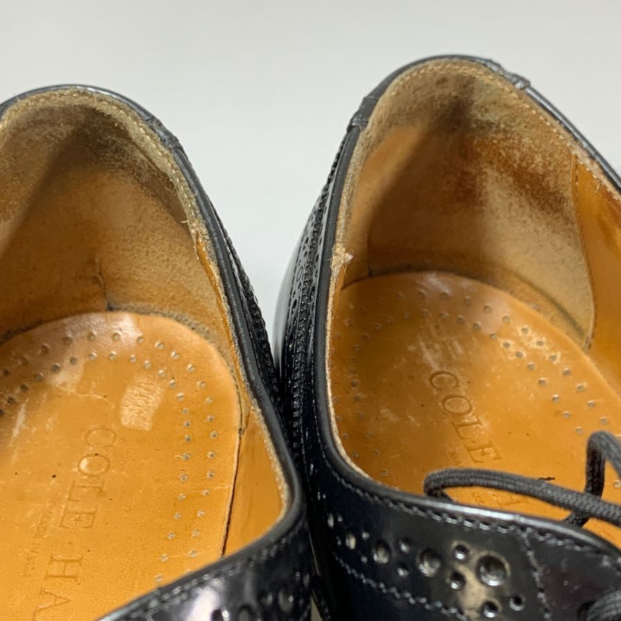 コールハーン レザーシューズ ウイングチップ ガラスレザー ブラック サイズUS11D メンズ COLE HAAN 約28.5cm【PTM1】