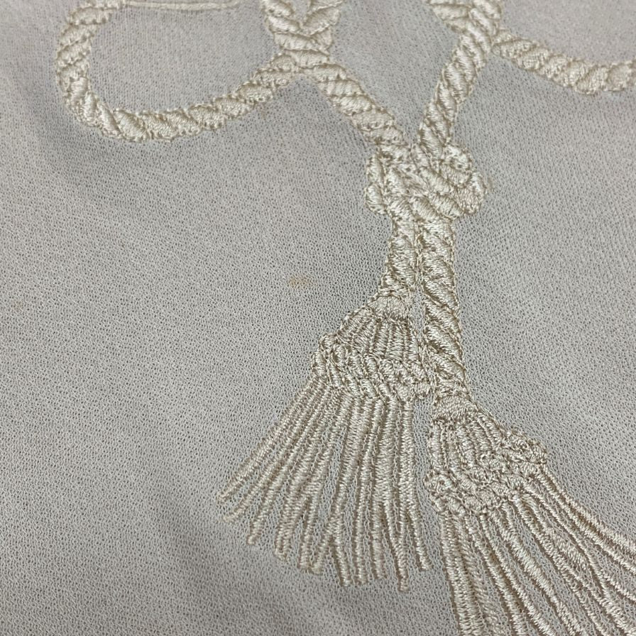 美品◆ロエベ 半袖Tシャツ ロゴ刺繍 ベージュ レディース サイズL LOEWE 【AFB28】
