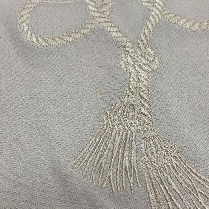 美品◆ロエベ 半袖Tシャツ ロゴ刺繍 ベージュ レディース サイズL LOEWE 【AFB28】