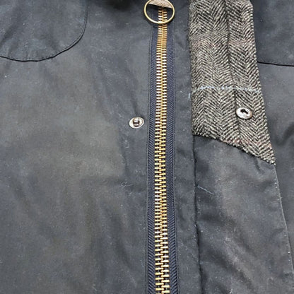 極美品◆バブアー オイルドジャケット 3ワラント メンズ ネイビー Lサイズ Barbour 【AFA9】