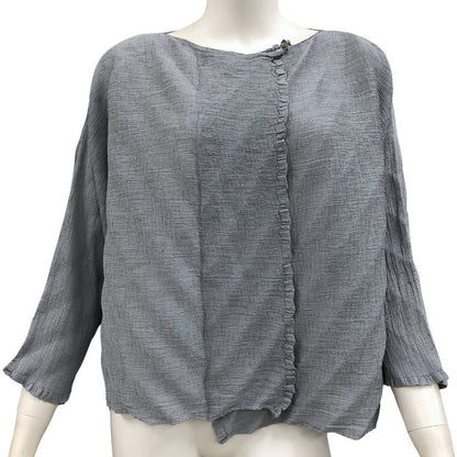 極美品◆ミー イッセイミヤケ カーディガン MI83FO282 レディース サイズ フリー グレー me ISSEY MIYAKE 【AFB14】