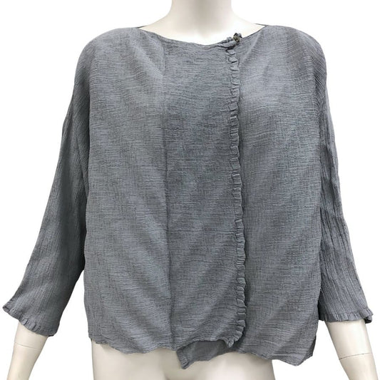 極美品◆ミー イッセイミヤケ カーディガン MI83FO282 レディース サイズ フリー グレー me ISSEY MIYAKE 【AFB14】