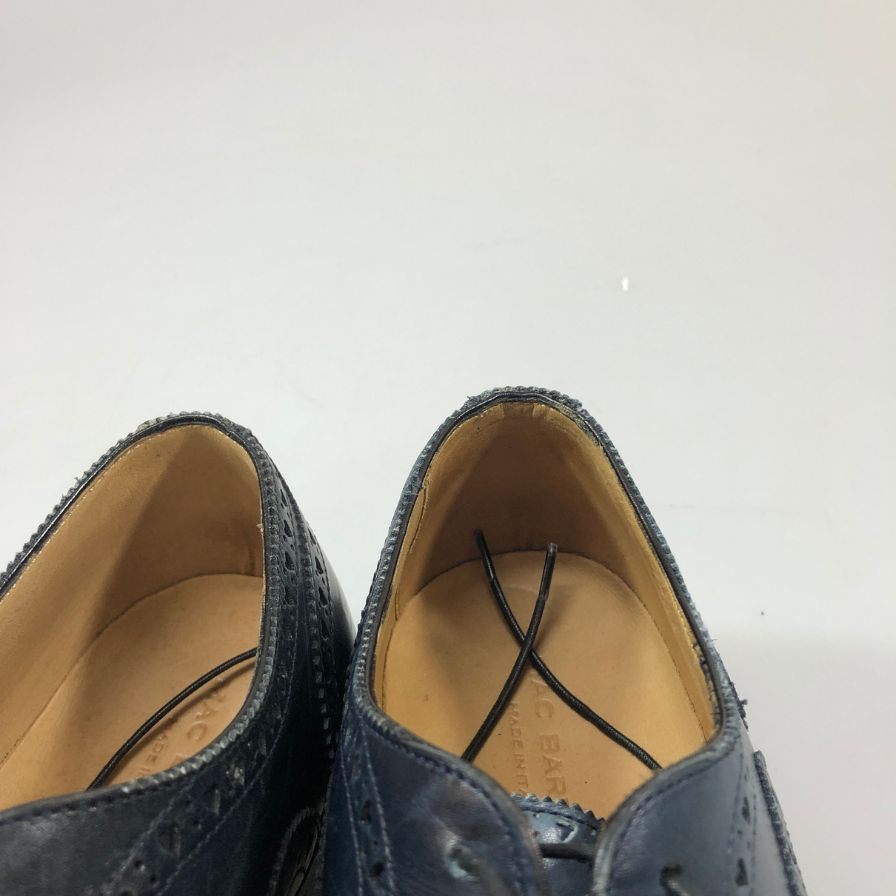 マックバレンス ウィングチップ レザーシューズ カーフ メンズ サイズ 7 ネイビー  MAC BAREN'S 約25.5cm【AFC9-2】