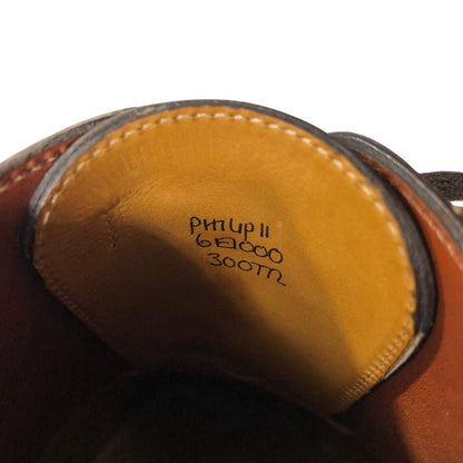 ジョンロブ レザーシューズ フィリップ2 パンチドキャップトゥ カーフ 7000ラスト ブラウン メンズ サイズUK6E JOHN LOBB Philip II ビジネスシューズ 約25.0cm【LA】【中古】
