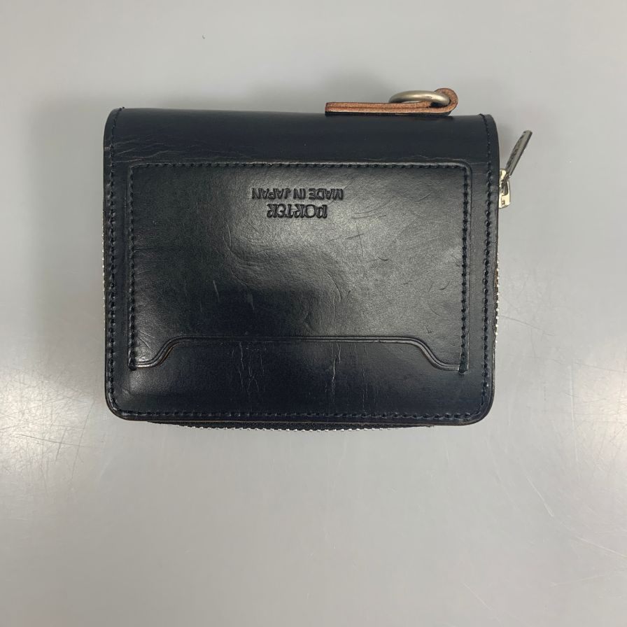 ポーター 財布 二つ折り レザー ラウンドジップ ブラック PORTER【AFI19】