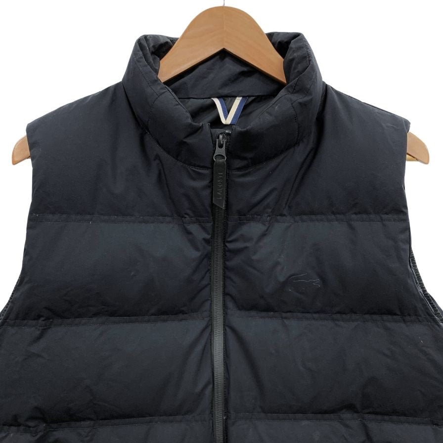 美品◆ラコステ ダウンベスト シームレス ブラック ユニセックス サイズ US S シルエットロゴ LACOSTE 【AFA22】