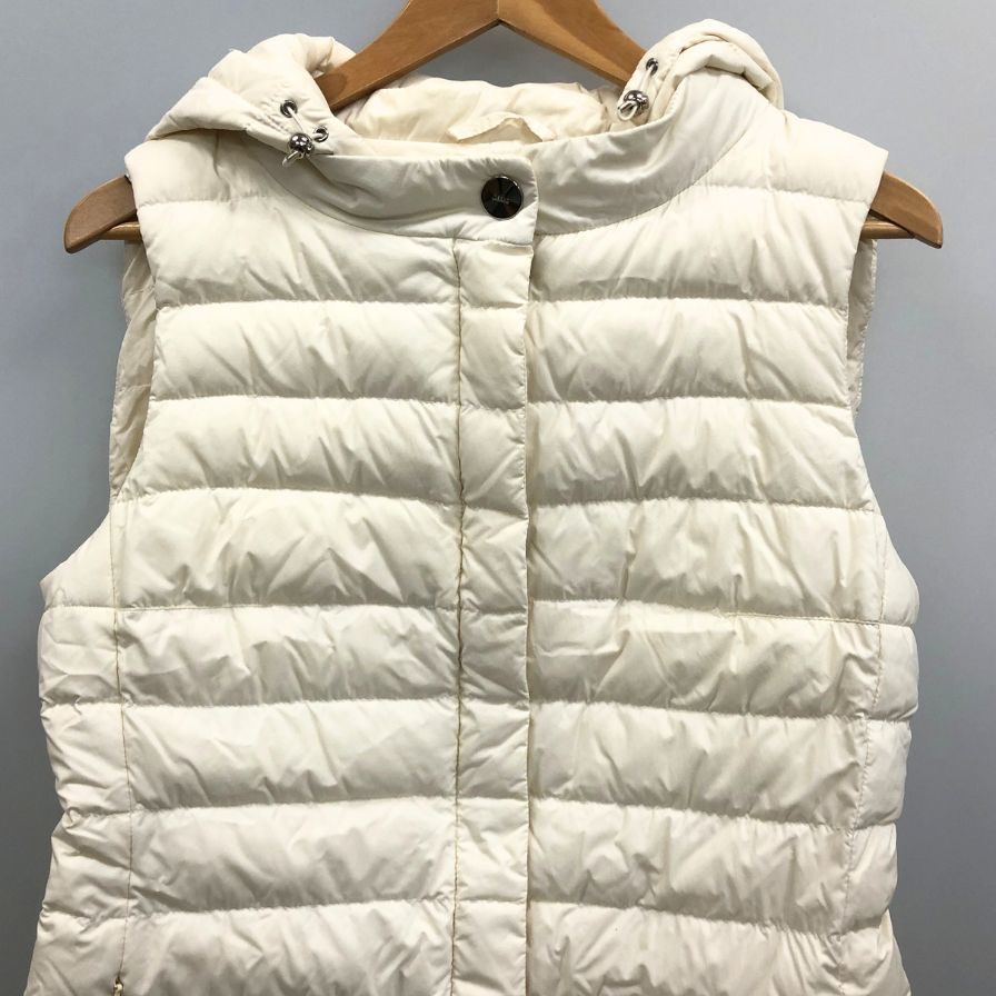 美品◆ヘルノ ロングダウンベスト DONNA ナイロン レディース ホワイト サイズ44 HERNO 【AFA15】