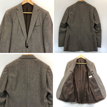 エデフィス ヘリンボーンスーツ メンズ ブラウン  サイズ 46 EDIFICE【AFA15】