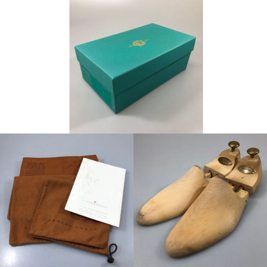 エドワードグリーン レザーシューズ Uチップ ドーバー ブラウン UK7E 32ラスト EDWARD GREEN DOVER ビジネスシューズ 約25.5cm【LA】【中古】