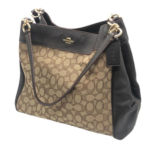 コーチ シグネチャー キャンバス×レザー ハンドバッグ トートバッグ  ゴールド金具 F57612 COACH【AFE10】