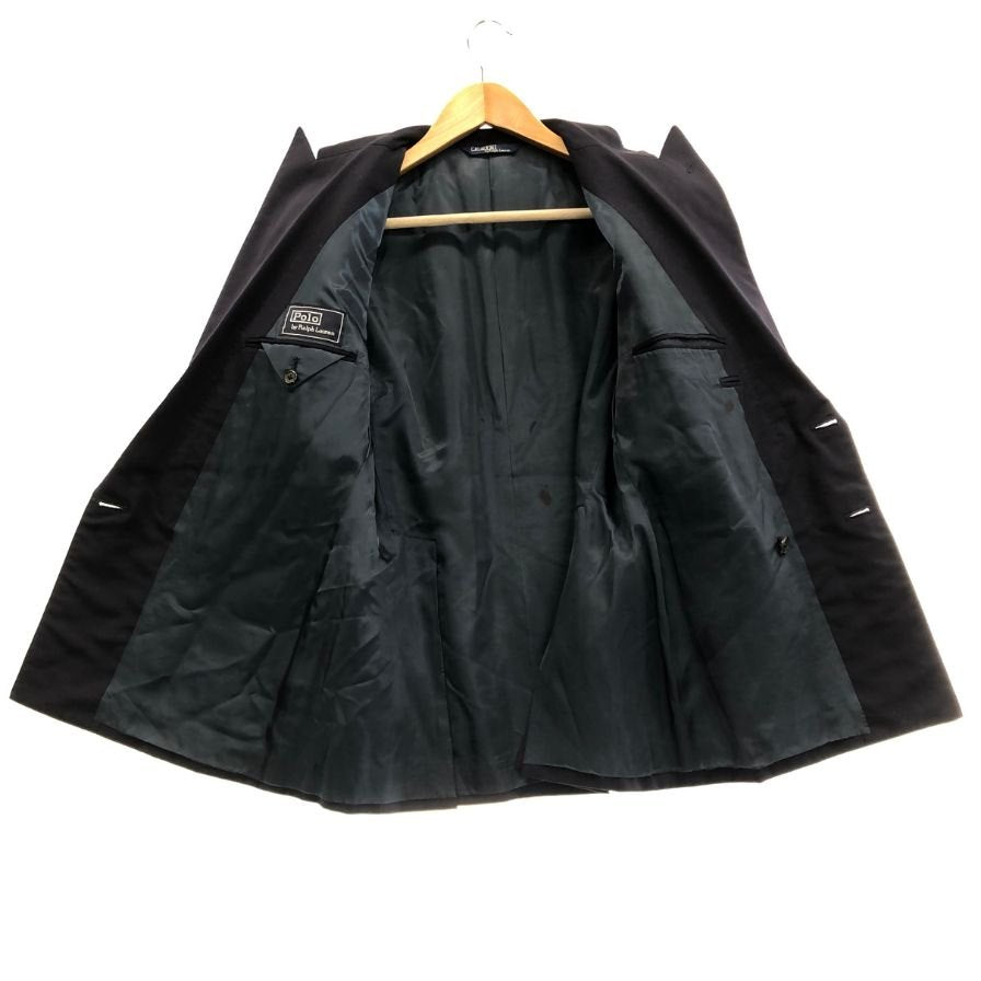中古◆ポロ バイ ラルフローレン 金ボタンダブルブレザー サイドベンツ 日本製 オンワード樫山 メンズ サイズA5 ネイビー Polo by Ralph Lauren 【AFA10:】