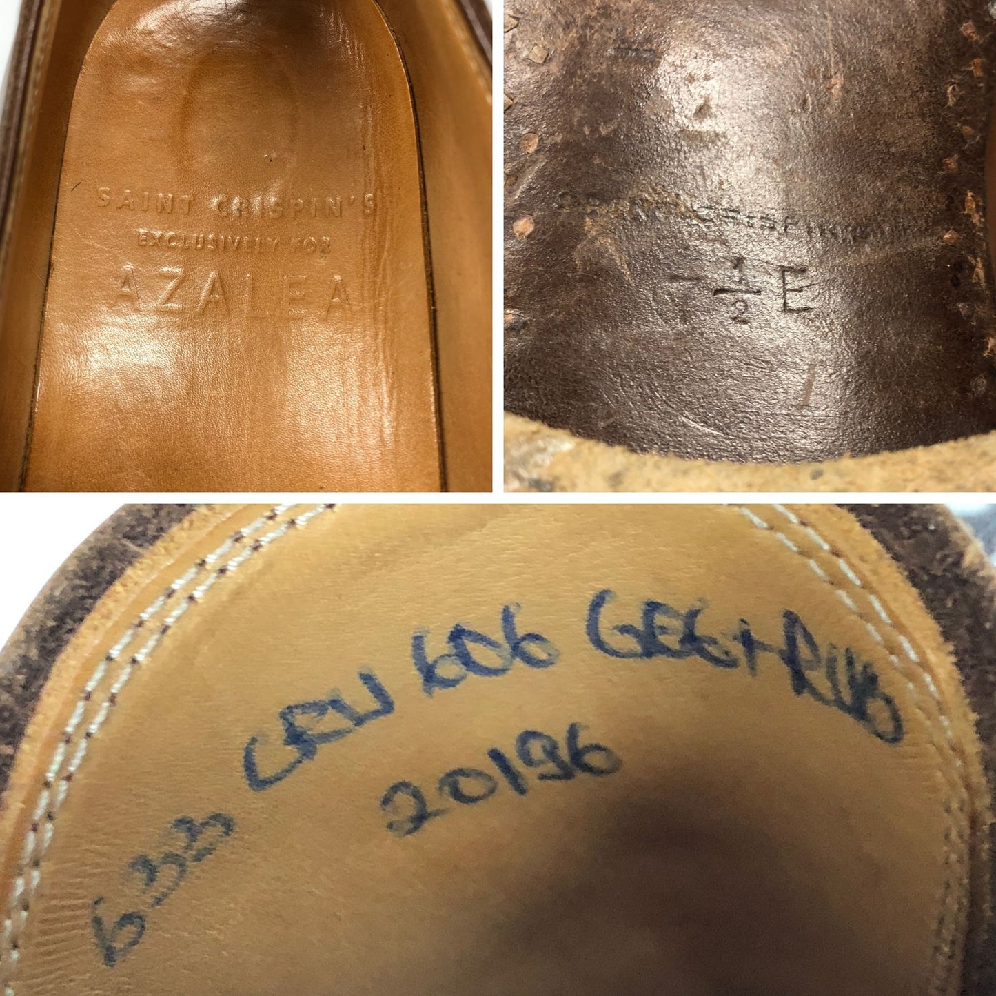 サンクリスピン AZALEA レザーシューズ Uチップ カーフ メンズ ブラウン サイズUK7.5 Saint Crispin's ビジネスシューズ 約26.0cm【LA】【中古】