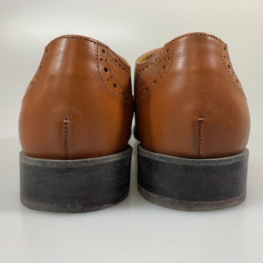 ジェイエ―ラミス カーフレザー レースアップシューズ メダリオン メンズ サイズ7 ブラウン J.A.RAMIS 約25.5cm【AFC2】