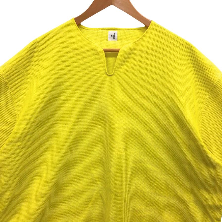 美品◆ブラームスルーツストック ショートスリーブ サーマル カットソー イエロー 半袖 Ｔシャツ 日本製 サイズ3 メンズ blurhms ROOTSTOCK MADE IN JAPAN 【AFB47】