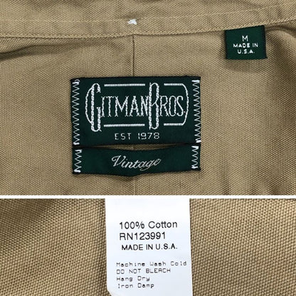 美品◆ギットマン ヴィンテージ 長袖シャツ ボタンダウン アメリカ製 コットン メンズ ベージュ サイズM GITMAN VINTAGE 【AFB9】