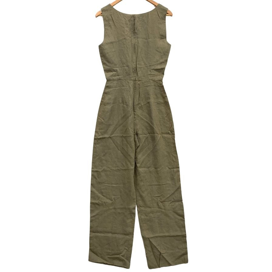 マックスマーラ オールインワン つなぎ オーバーオール リネン混 サイズ38 カーキ系 レディース MaxMara 【AFB46】