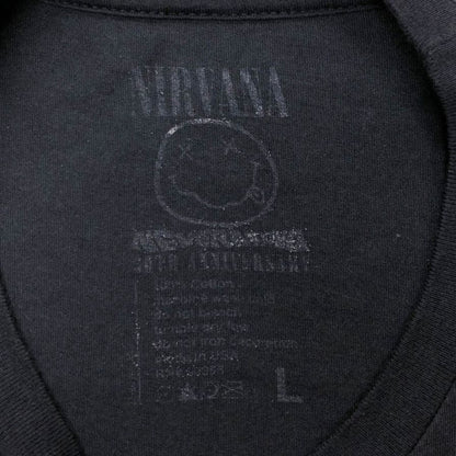 美品◆ニルヴァーナ Tシャツ 公式 半袖 プリント バンド バンT ブラック系 メンズ サイズL Nirvana 【AFB29】