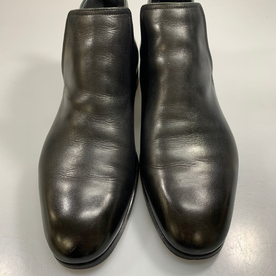 エルメス ブーツ チャッカ ショート カーフ レザー ブラック サイズ 42 HERMES 約26.5cm【AFC43】