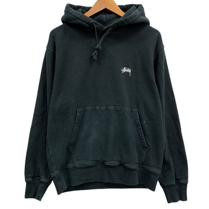 中古◆ステューシー プルオーバーパーカー ロゴ メンズ サイズS ブラック Stussy 【AFB19】