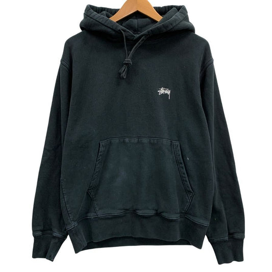 中古◆ステューシー プルオーバーパーカー ロゴ メンズ サイズS ブラック Stussy 【AFB19】