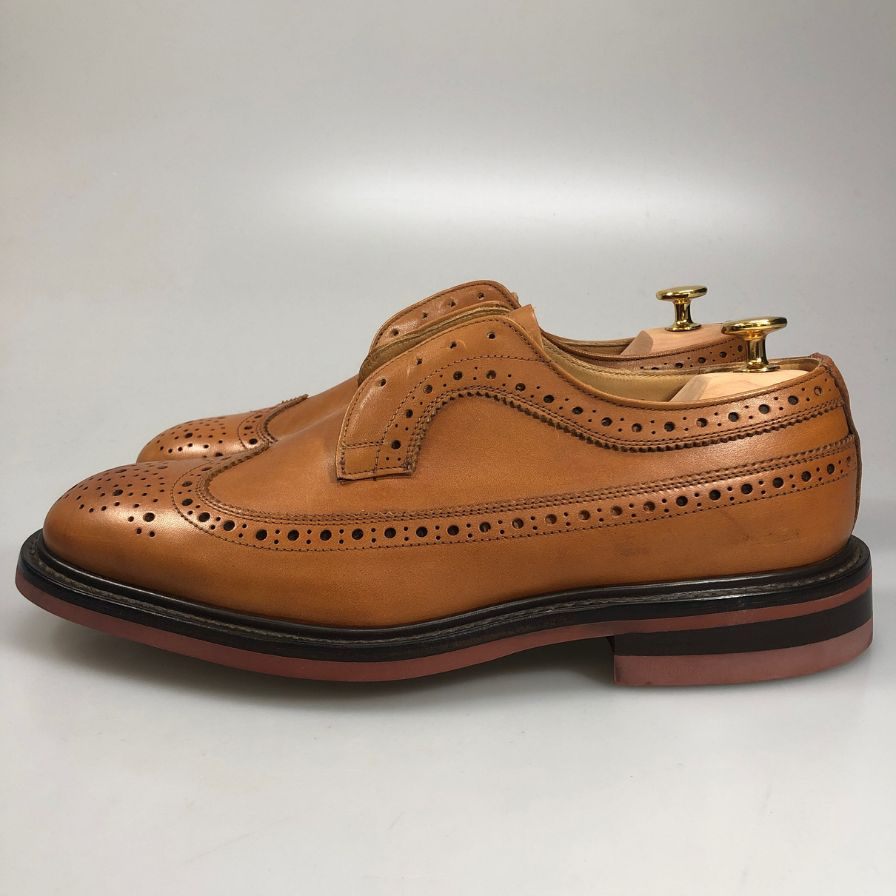 トリッカーズ レザーシューズ リチャード ウィングチップ ブラウン系 G5164 メンズ サイズ7.5 Tricker`s RICHARD ビジネスシューズ 約25.5cm【LA】【中古】