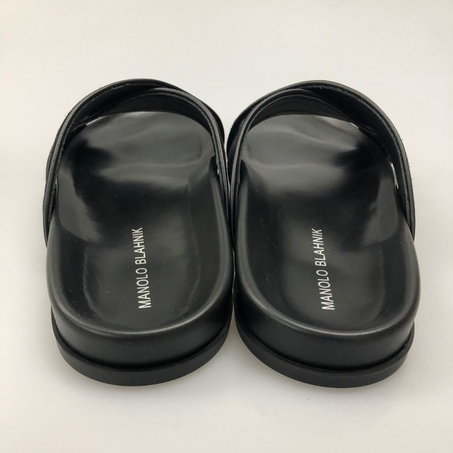 マノロブラニク スライドサンダル ブラック サイズUK6 Manolo Blahnik 約25.0cm【AFD5】
