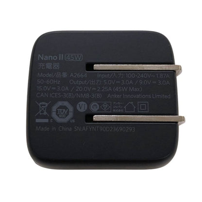 アンカー ナノ2 充電器 バッテリー ブラック 45W A2664 Anker NanoⅡ